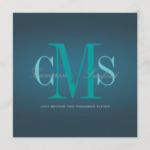 Convites Contemporâneo + azul-teal/classy