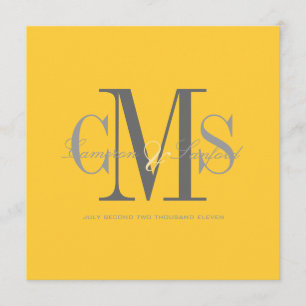 Convites Contemporâneo + classe/amarelo + cinza