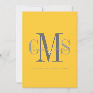 Convites Contemporâneo + classe/amarelo + cinza