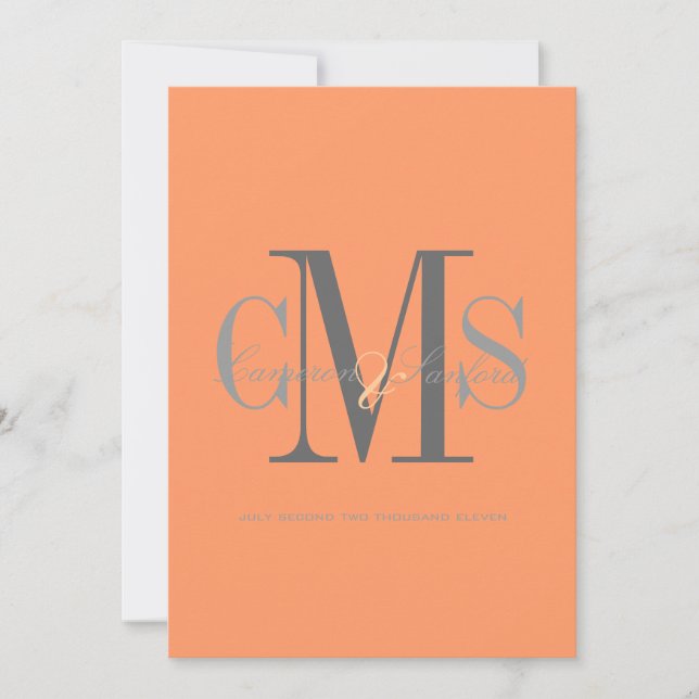 Convites Contemporâneo/clássico/laranja+tempero/cores clara (Frente)