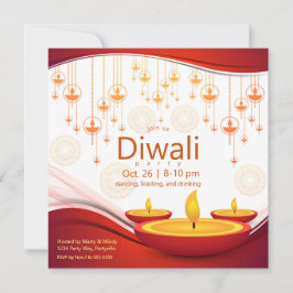 Convites Contemporâneo Diwali Hanging Diyas