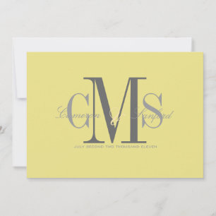 Convites Contemporâneo + elegante/amarelo + cinza