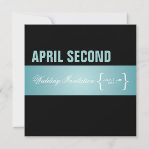 Convites Contemporâneo + sofisticado/verde-azulado + preto