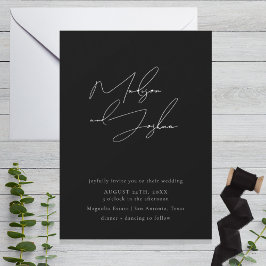 Convites Contemporary Calligraphy Simple Wedding Invitation