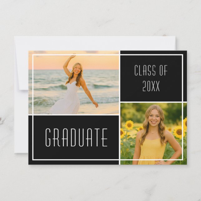 Convites Contemporary Graduation Party Invitation (Frente)