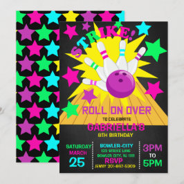 Convites Continuar... Festa de aniversário Boliche STRIKE