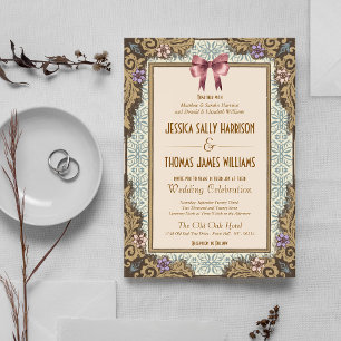 Convites Conto de Fadas Casamento Estilo Dinheiro Antigo