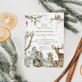 Convites Conto de Fadas | Floresta de Inverno Baby Shower