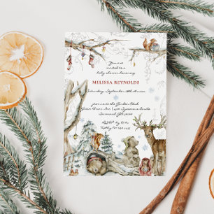 Convites Conto de Fadas   Floresta de Inverno Baby Shower