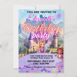 Convites Conto de Fadas Mágico Aniversário de Meninas