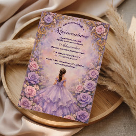 Convites Conto de Fadas Quinceañera Rosa Lavanda