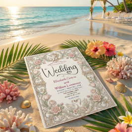 Convites Conto de Fadas Rococó Cisne Jardim Romance Querubi