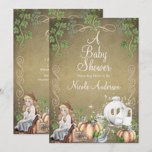 Convites Conto de Fadas Vintage Cinderela Livro Infantil Ch
