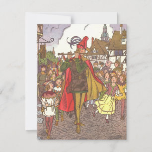 Convites Conto de Fadas Vintage Flautista de Hamelin por Ha