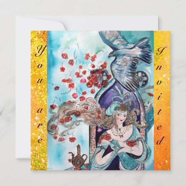 Convites CONTO POPULAR TURCO ,brilhante vermelho azul amare (Frente)