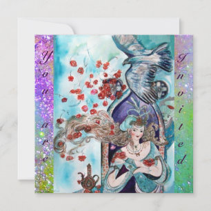 Convites CONTO POPULAR TURCO ,brilho vermelho azul roxo