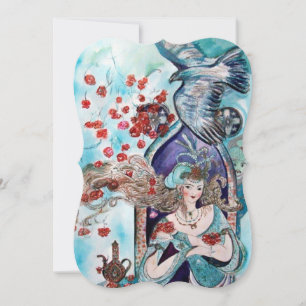 Convites CONTO POPULAR TURCO Faíscas Douradas Azul Turquesa