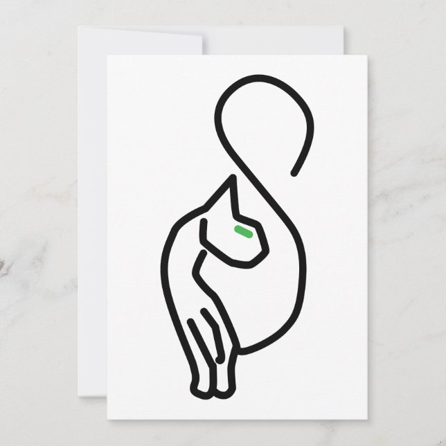 Convites Contorno de Gato de na moda Kitty (Frente)