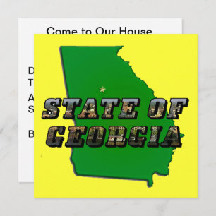 Convites Contorno do Mapa do Estado da Geórgia e Texto da I