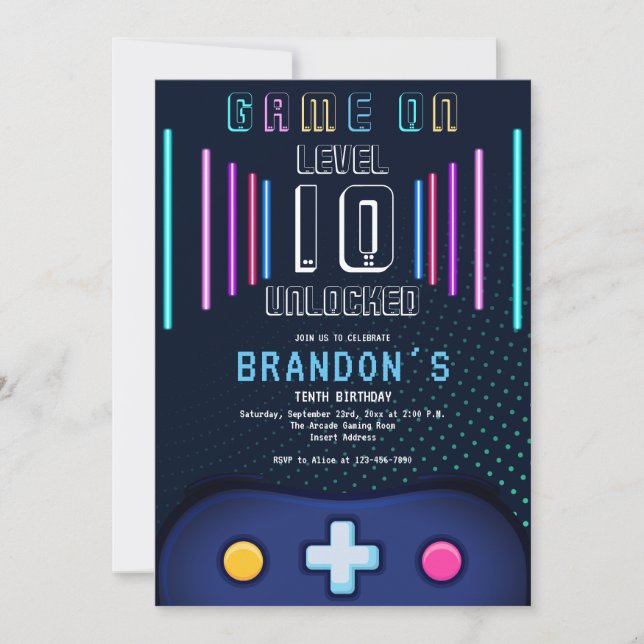 Convites Controlador de Jogo de Vídeo de Nível Superior a Q (Frente)