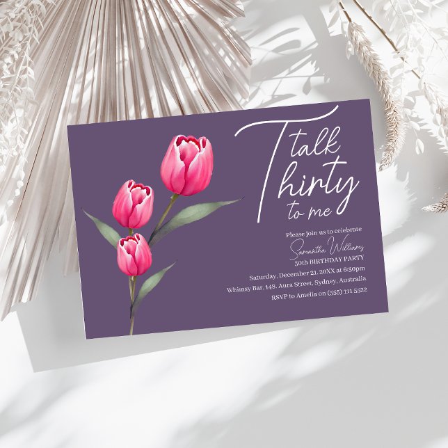 Convites Conversar 30 para mim aniversário de 30 anos preto (Criador carregado)