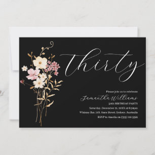 Convites Conversar 30 para mim aniversário de 30 anos preto