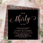 Convites Conversar 30 Para Mim, Rosa, aniversário de 30 ano<br><div class="desc">O Elegante Chic Fala 30 Para Mim Escrever Um Convite A aniversário de 30 anos Preto e Dourado Rosa. Este moderno modelo de convite de aniversário para mulheres apresenta o texto "Talk Third To Me" em um grande falso roteiro de ouro rosa robusto, escrita à mão, com letra maiúscula, com...</div>