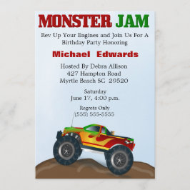 Convites Convidações de Aniversário do Monster Truck