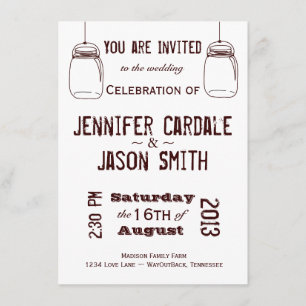 Convites Convidações de Casamento Russo - Country Mason J