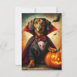 Convites Convidações do Dachshund Dracula Halloween