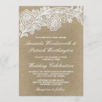 Convidações para Casamento de Locais e Burlap Flor
