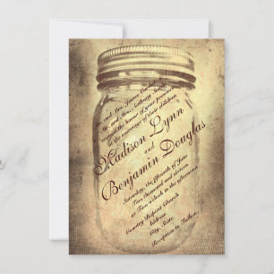 Convites Convidações para Casamento de Mason Jar na Rúss