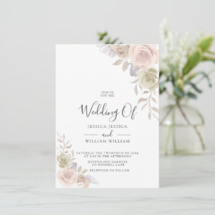 Convites Convidações para Casamento de Rosa Blush Modern Tr