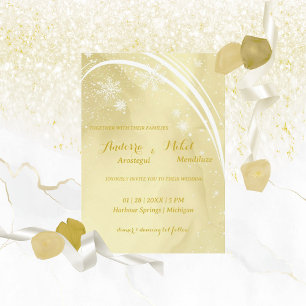 Convites Convidações para Casamento Dourado de Noelle Water