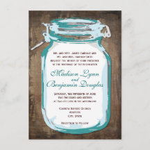 Convidações para Casamento Russo de Teal Mason Jar