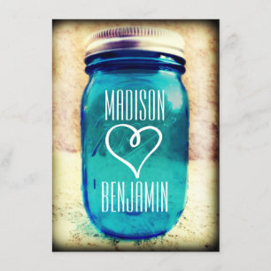 Convites Convidações para Casamento Rústico de Teal Mason J