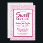 Convites Convidada de 16 festas "Glitter Border Girly Sweet<br><div class="desc">Glitter Border Girly Sweet 16 Party Conite Matching coleção em Niche e Nest store.</div>