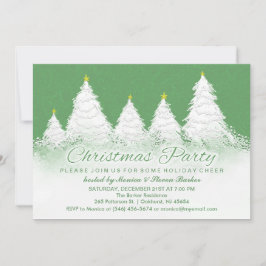 Convites Convidado da festa de Natal - Verde com árvores br