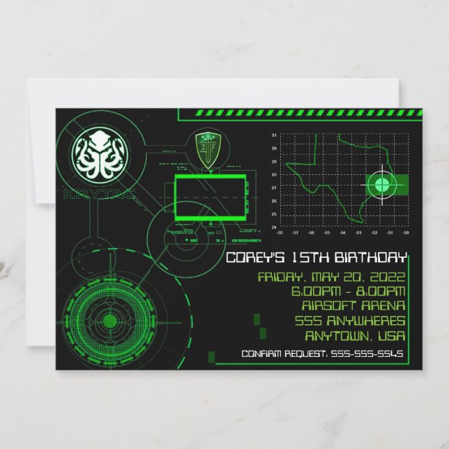 Convites Convidado da Força Militar de Guerra 5x7 (Frente)