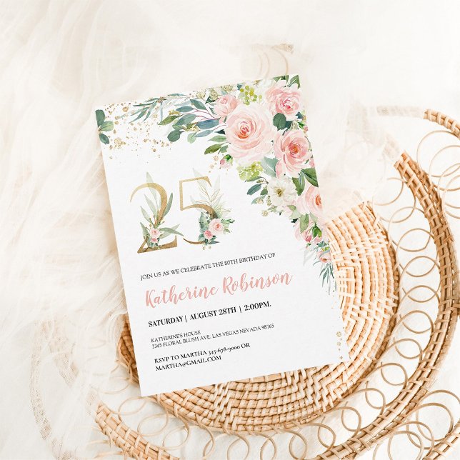 Convites Convidado de 25 de aniversário para seu Aniversári (Criador carregado)