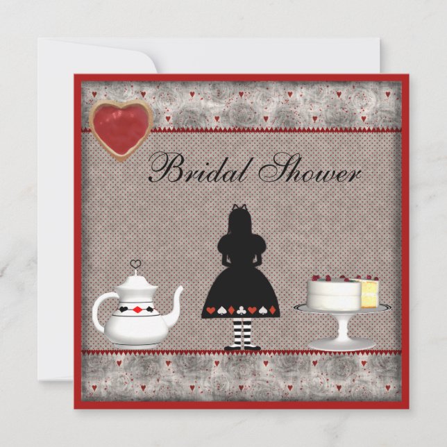 Convites Convidado de Alice no Chá de panela de Wonderland (Frente)