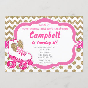 Convites Convidado de Aniversário com Brilho de Skate Doura