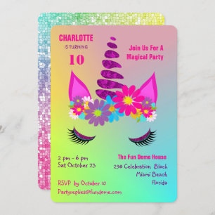 Convites Convidado de Aniversário da Super Bonita Flor do U