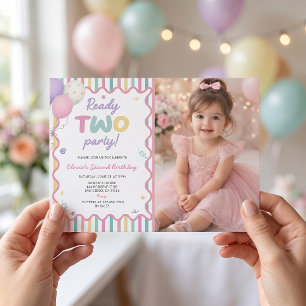 Convites Convidado de Aniversário de 2 anos da Menina Pront