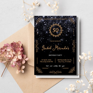 Convites Convidado de aniversário de 50 anos de aniversário