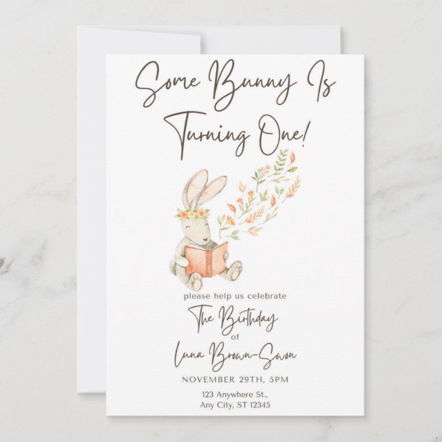 Convites Convidado de aniversário de Bunny (Frente)