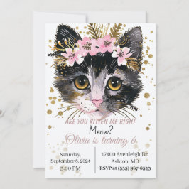 Convites Convidado de aniversário de Kitten, festa do gato