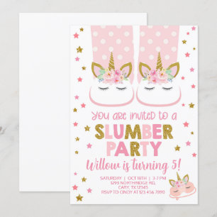 Convites Convidado de aniversário de moça da festa do Slumb