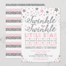 Convidado de aniversário de prata rosa-estrela bri