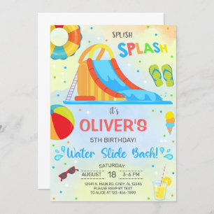 Convites Convidado de aniversário de verão para um escorreg